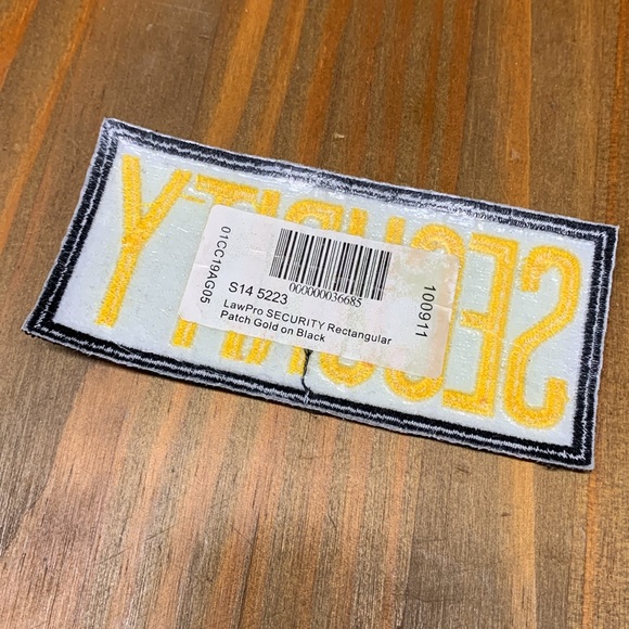 NWT 4”x2” LawPro Security Badge Gold on Black - Picture 2 of 4